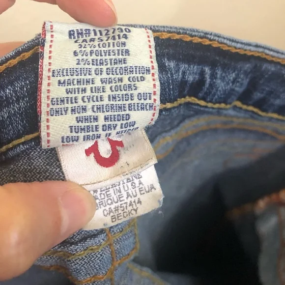 TRUE RELIGION Womens 28 Boot Cut Jeans Becky Medium Wash (altered, shortened) - Picture 15 of 16